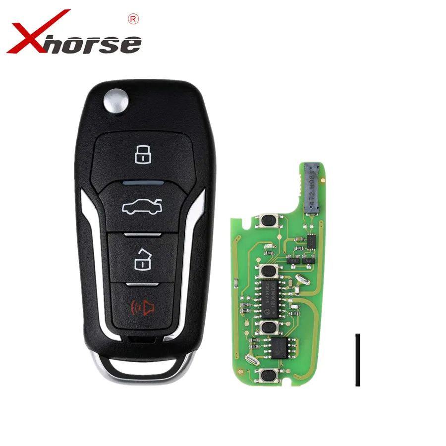 XHORSE XEFO01EN супер дистанционный ключ для Ford Style Flip 4 кнопки встроенный чип английская