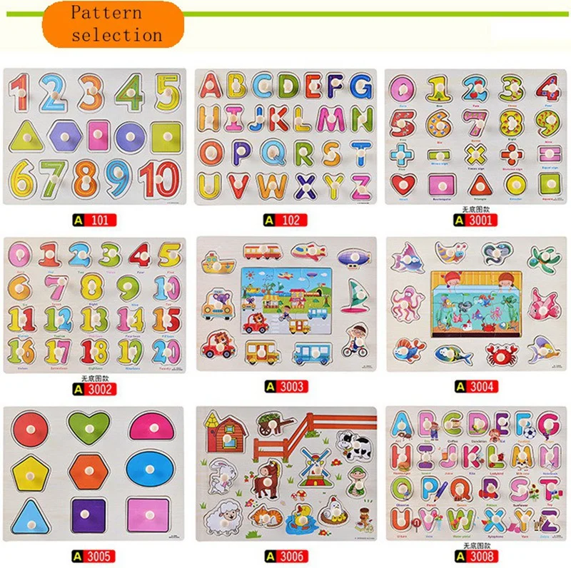 Woods Puzzle Kid Toy Early Educational Toys Numerals Graphic Alphabet Digit Learning 3D Wooden Jigsaw Puzzles Children For Gifts