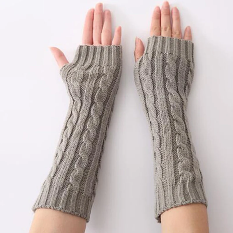 Зимние наручные руки теплые вязаные длинные перчатки, варежки без пальцев перчатки без пальцев мужские Eldiven Gants Femme подарки