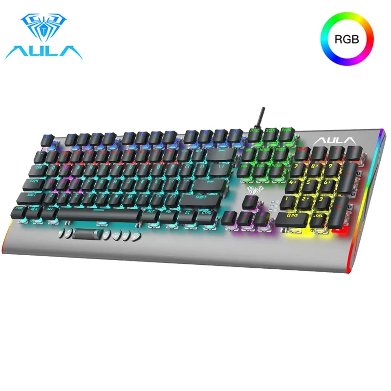 AULA F2099 Mechanical Keyboard RGB Wired USB 104 Keys Gaming Crystal Shaft Desktop Laptop Game | Компьютеры и офис