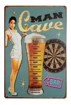 

Tin Sign Man Cave Retro Vintage Bar Tin Signs 12x8 Inches
