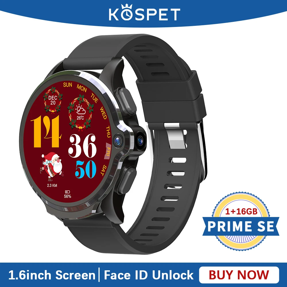 Смарт-часы KOSPET PRIME SE 1 ГБ 16 двойная камера 1260 мАч распознавание лица GPS Wi-Fi 4G Android
