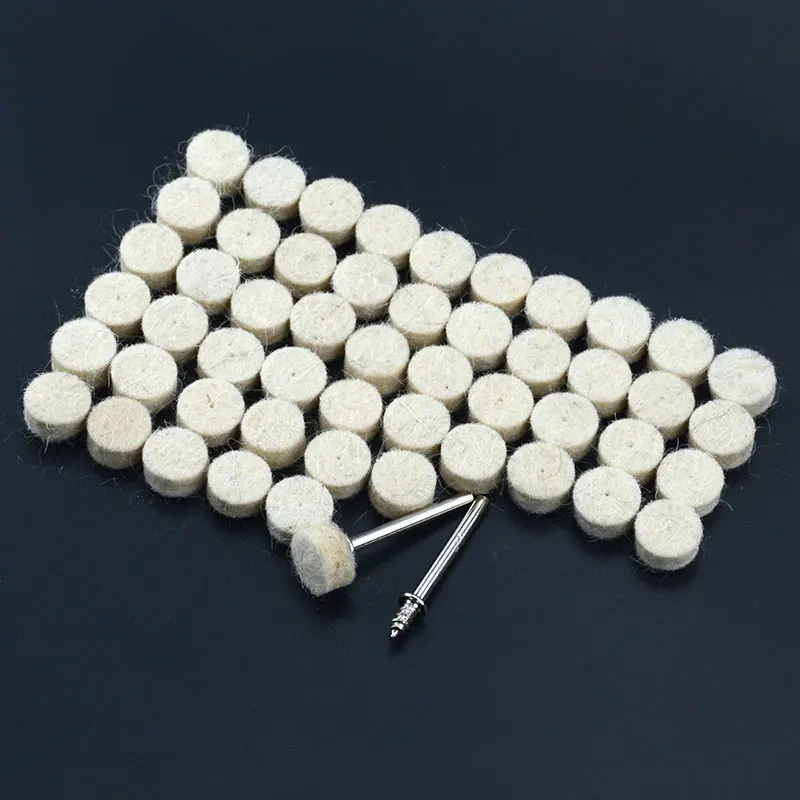 

50pcs Grinding Polishing Pad Wool Felt Polishing Buffing Wheel Mandrel For Rotary Tool Abrasive Accessories