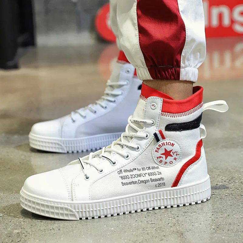 

2019 Autumn & Winter New Style Men Sports Footwear Running Extra High Thick Bottomed Versitile Fashion Breathable High-top Board
