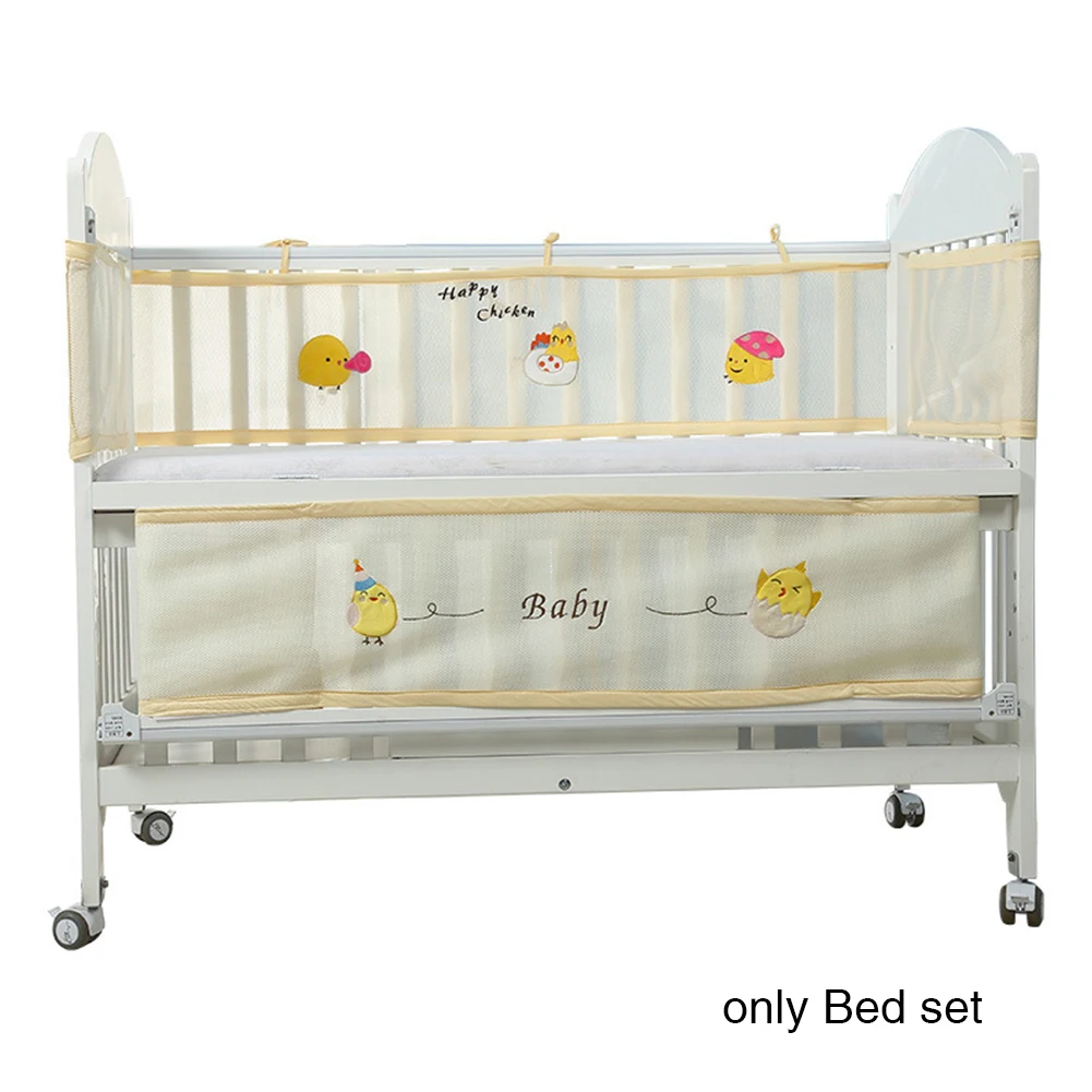 

Bed Bumper Safety Washable Nursery Baby Printing Summer Cartoon Breathable Half Around Portable Mesh Collision-Proof Crib