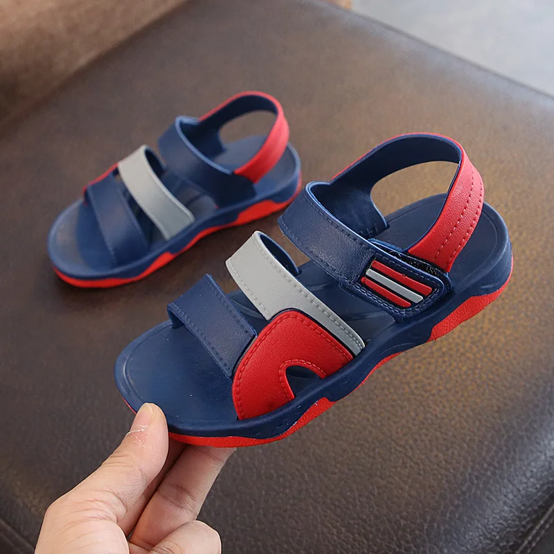 Children Sandals Kids Sandals Beach Shoes Kids Shoes Summer Boys Flat Beach Sports Casual Student Leather Soft Non-slip