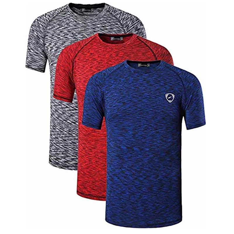 

Jeansian 3 Pack Men's Tshirt T-Shirt Tee Shirt Sport Dry Fit Short Sleeve Running Fitness Workout LSL205 PackA