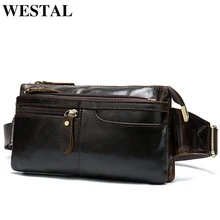 WESTAL сумка на ремне мужская сумка для путешествий из натуральной кожи Мужская поясная сумка cangurera para la cintura набедренная сумка ремень для денег 8943