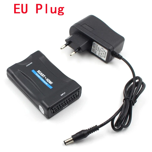 EU Converter 1080P Scart в HDMI конвертер аудио высококлассный видео адаптер для HD tv Sky Box STB для смартфона HD tv DVD новейший EU/US разъем питания - Цвет: EU Converter
