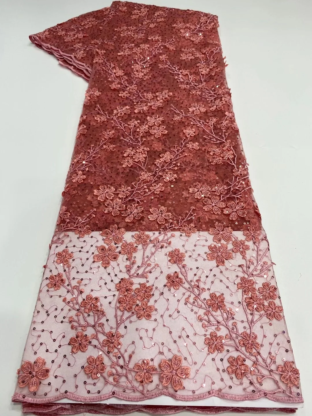 

Nigeria lace fabric 2020 latest high quality lace embroidery tulle African sequin lace fabric D40791