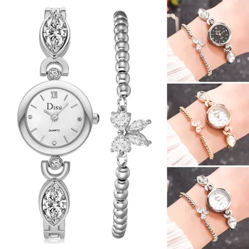 

Fashion Women Casual Watch Elegant Rhinestones Round Dial Alloy Band Watch for Girls Party FS99