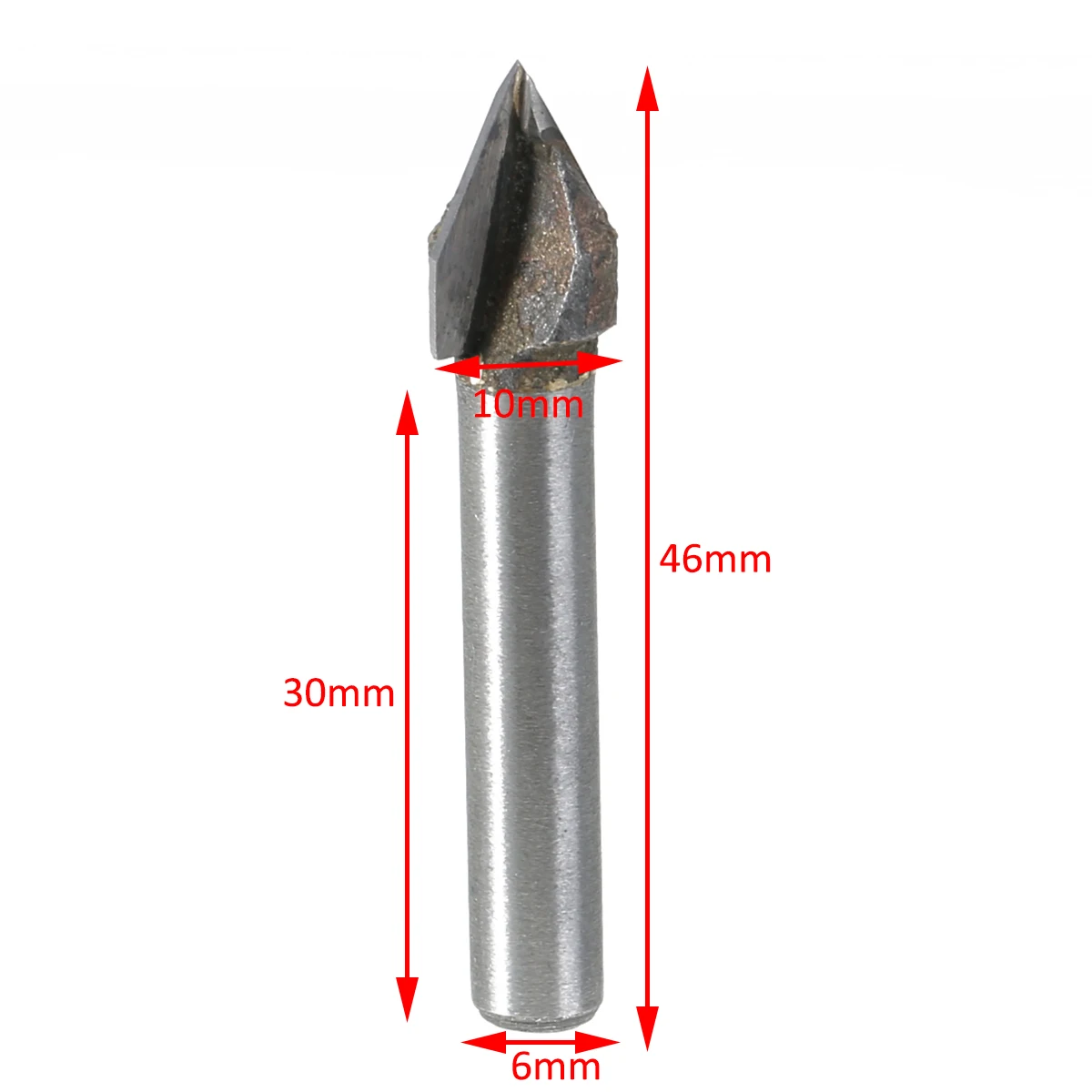 Mayitr 60 Degree V Groove Bit CNC Router 1/4" Shank Engraving Wood Working Tool 6x10mm