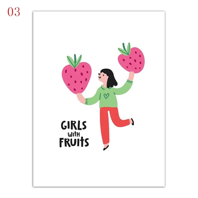 Art-Fashion-Nordic-Style-Poster-Print-Fruit-Banana-Watermelon-Strawberry-And-Girl-Canvas-Paintings-Kids-Room.jpg_640x640 (2)