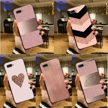 

Gold Pink Rose Glitter DIY Printing Drawing Phone Case cover Shell for oppo f7 f5 f9 k1 a77 f3 reno f11 11pro a11x cover
