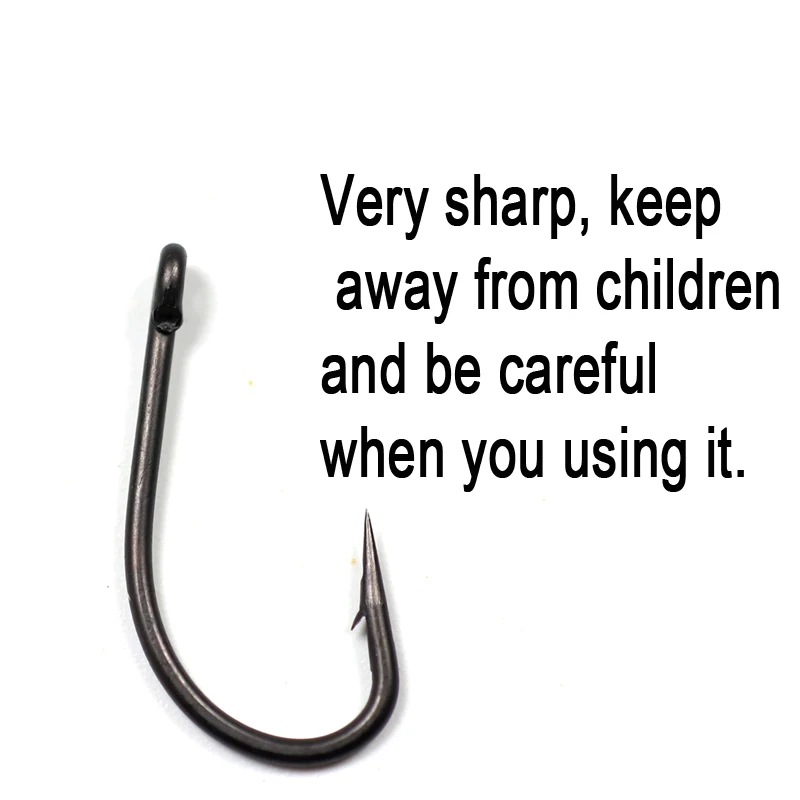 JIGEECARP 30pcs High Carbon Steel Barbed Popup Carp Hook A Matt Black Telflon Coated Needle Curve Carp Fishing Hook#2#4#6#10