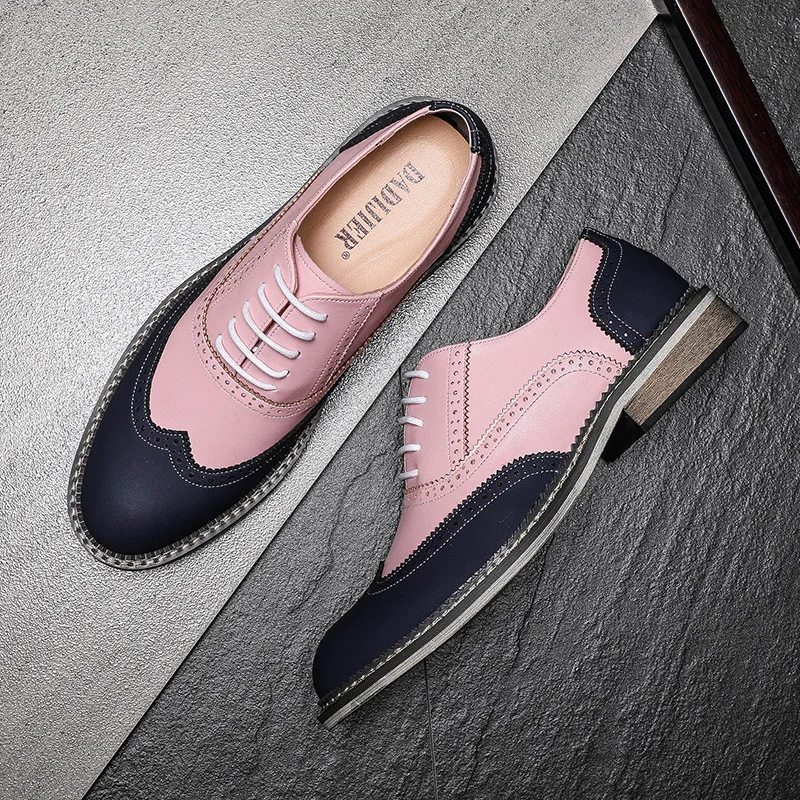 New Autumn Fashion Trend Casual Men Shoes British Formal Dress Real Leather Shoes Wedding Business Brogue Loafers Oxfords
