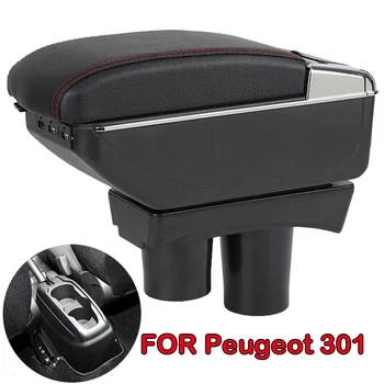 

Armrest For Peugeot 301 Citroen c-elysee Dual layer central Store content Storage box with cup holder ashtray Car modification a