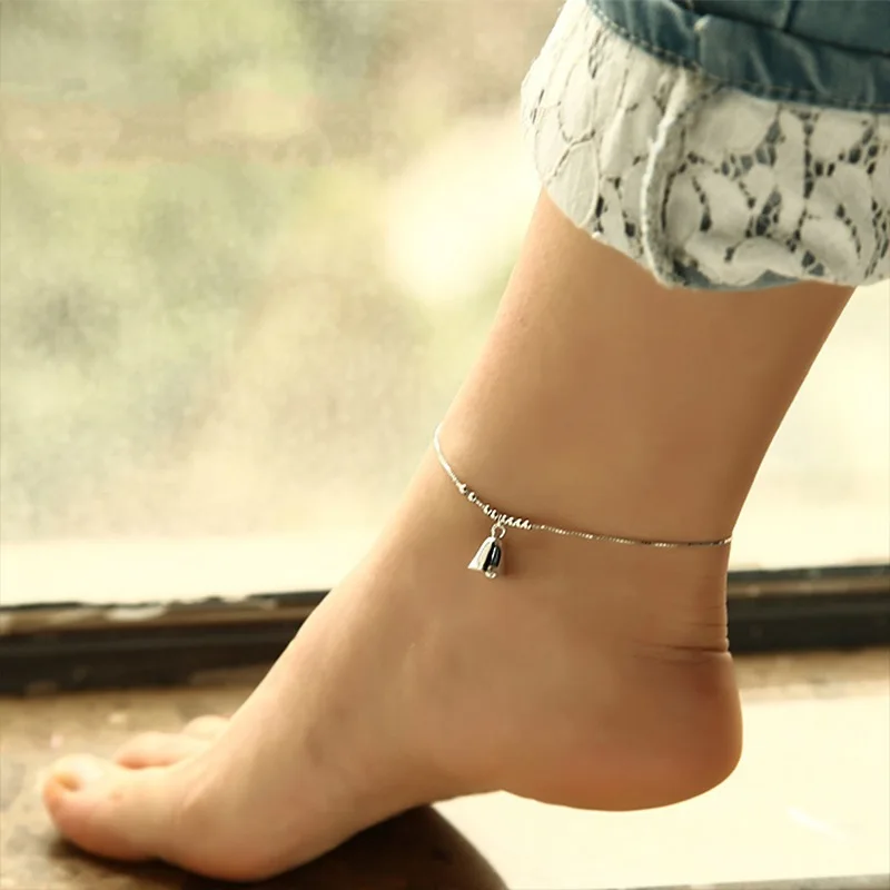 

Bell Anklet Women's Versitile Fashion Silver Accessories Hipster Korean-style Wind Chime jiao shi pin