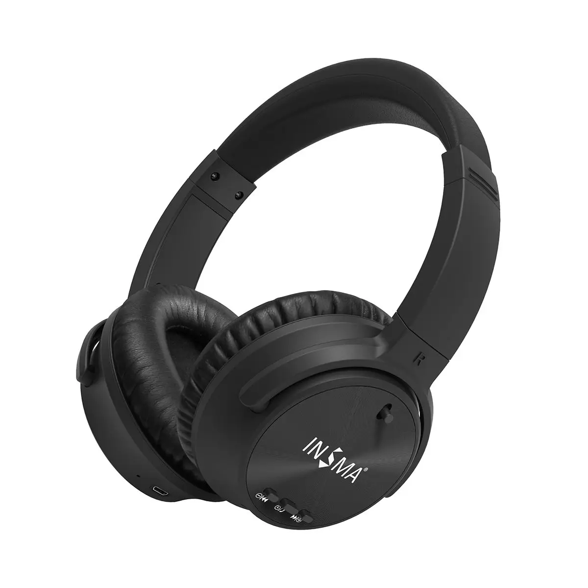 INSMA ANC bluetooth гарнитура с активным шумоподавлением Беспроводные наушники с микрофоном наушники с глубоким басом музыка 20 ч Время воспроизведения - Цвет: Черный