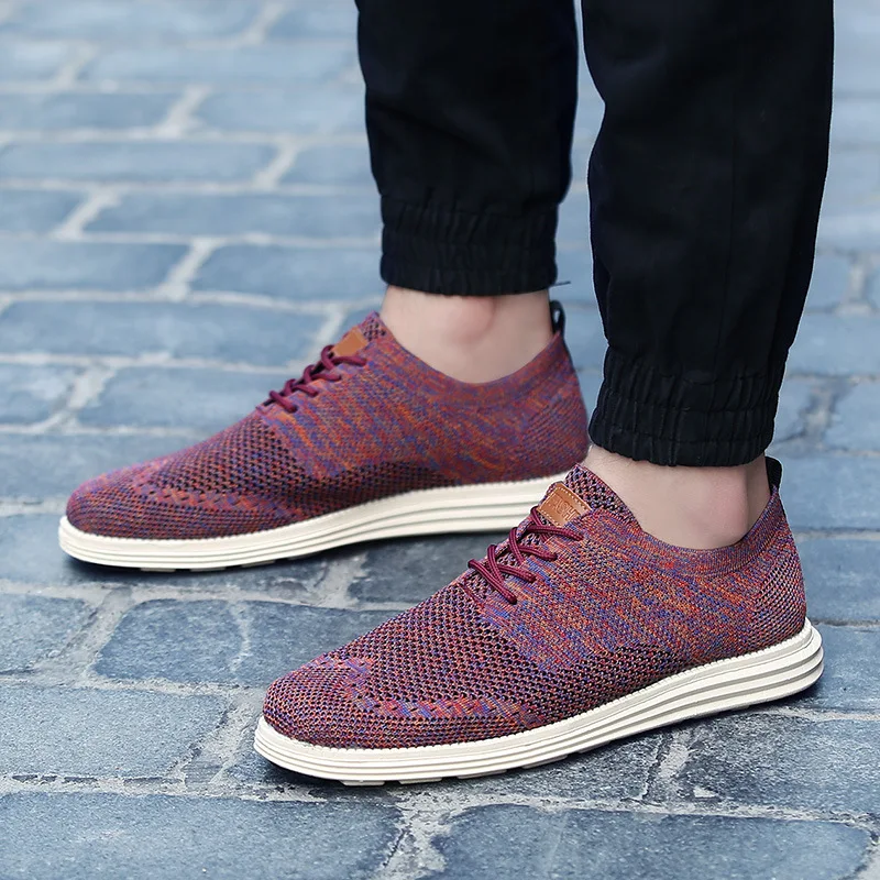 New Style Korean-style Trendy Shoes Ultra-Light Fly Netting Surface Sports Footwear Shoes 8613 Casual Lace-up Light