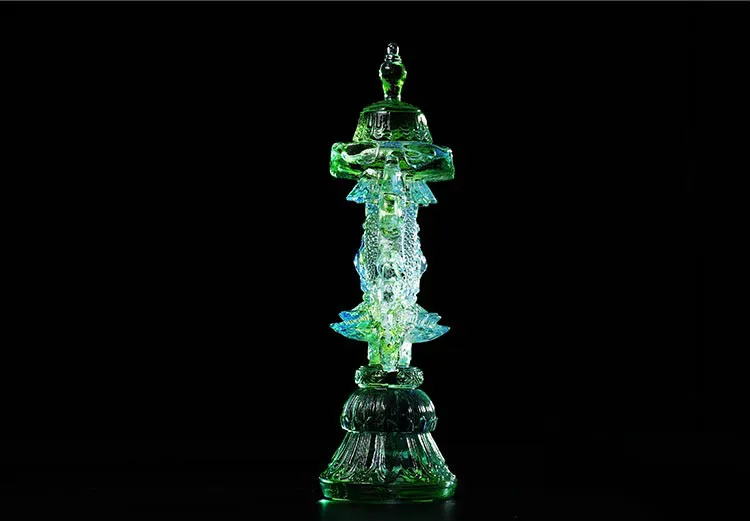 Ancient Glass Combination Eight Auspicious Ornaments Tantric for Buddha Auspicious Eight Treasures Collection Tibetan Buddhism
