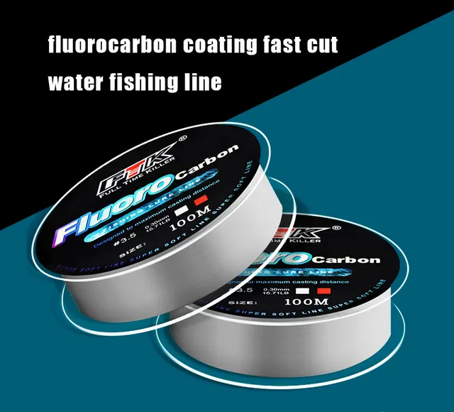 FTK 100m Fluorocarbon Fishing Lure Line 4.13-34.32LB Carbon Fiber