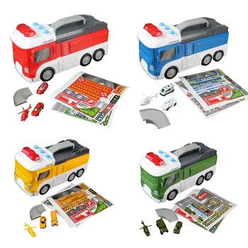 

Children Simulation Fire Truck Sound and Light Deformation Car Track/Parking Fire for Kids Fire Truck