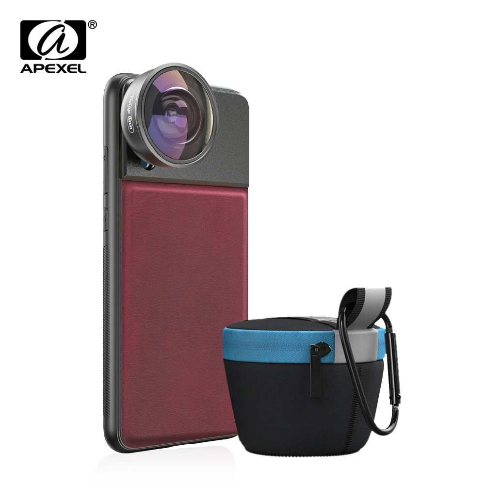 

APEXEL HD 8mm 185 Degree Super Fisheye Lens 4K Professional Mobile Phone Camera Lens For iPhone 7 8 Xs Max Huawei Smartphones