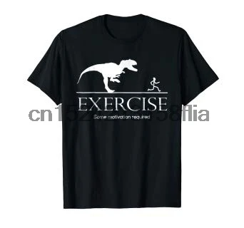 Exercise Motivation Required Funny T-rex Running Tshirt |