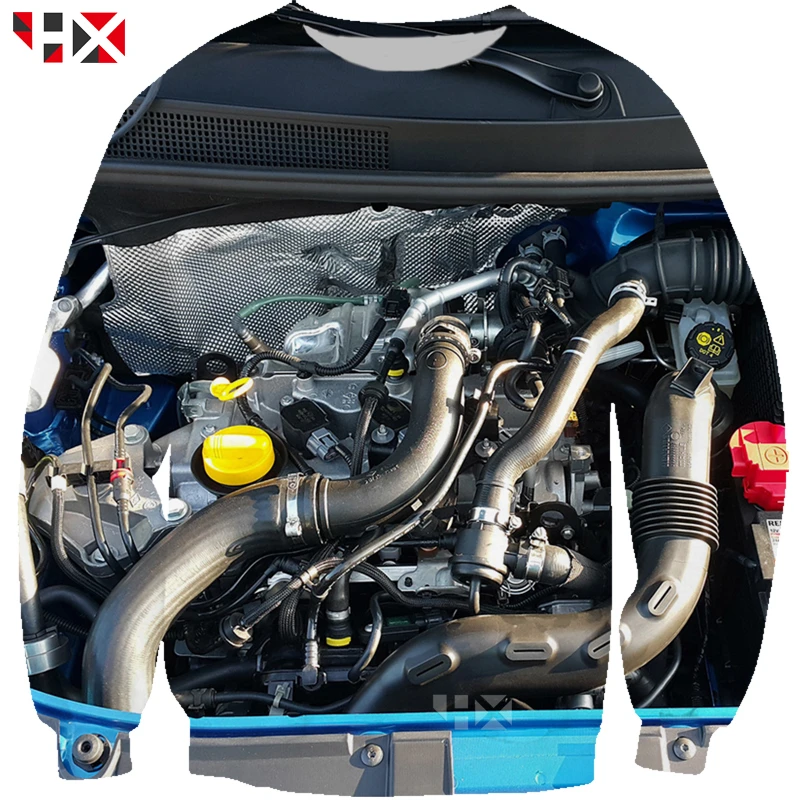 

HX 2020 Funny Cool Car Engine 3D Print Sweatshirts Hoodie Unisex Engine Fashion Harajuku Hip Hop Style Tops HX367