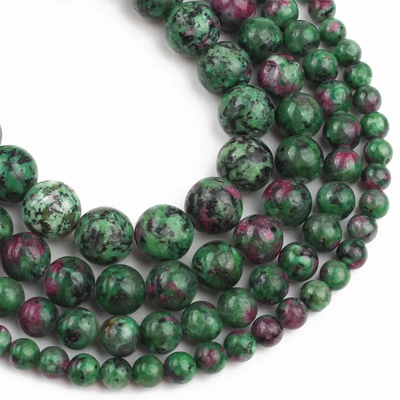 AAA+ Epidote Zoisite Tourmaline Dye Color Stone Beads Round Loose Spacer For Jewelry Making DIY Bracelet 6/8/10/12 mm 15&quot | Украшения и