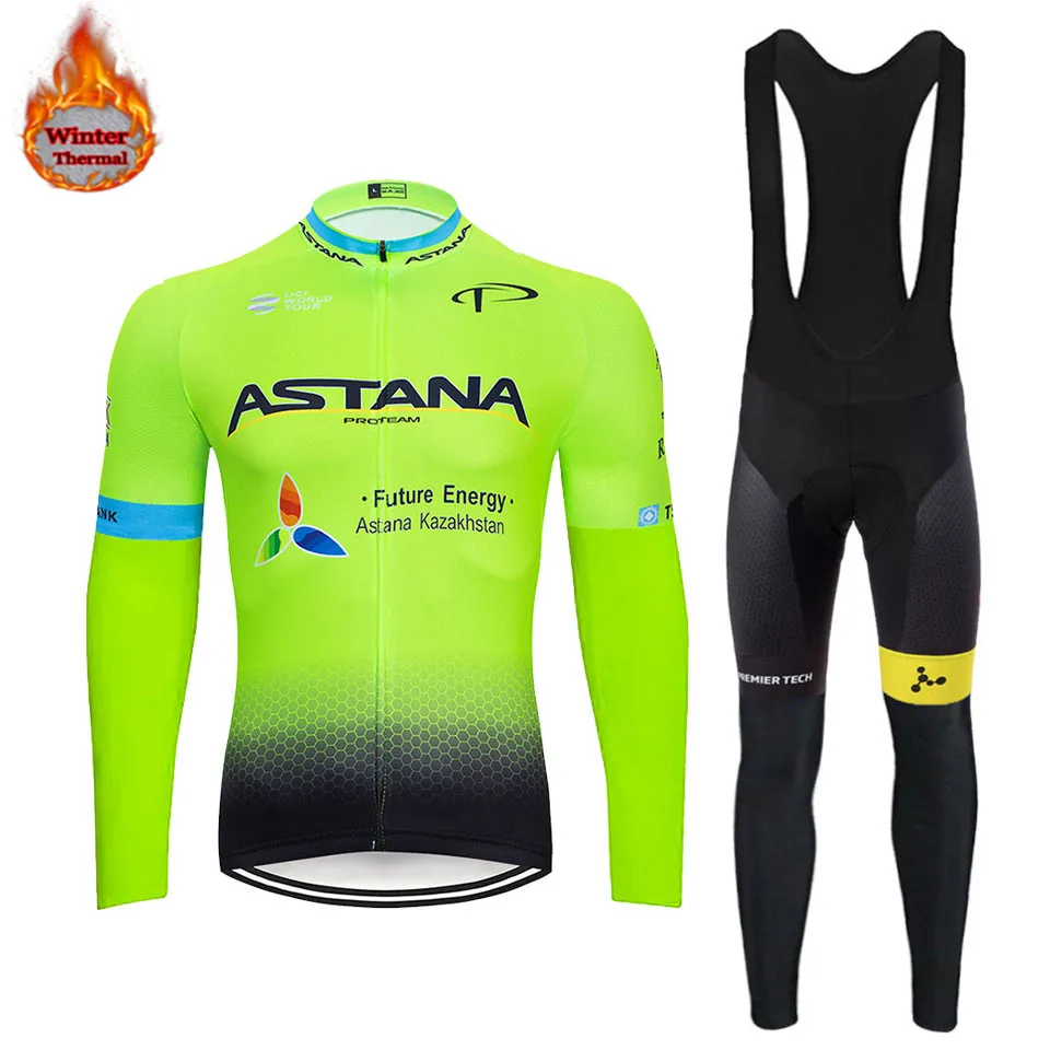Астана Maillot Ropa Ciclismo Invierno зимняя велосипедная Джерси термальная флисовая одежда с длинным рукавом велосипедная одежда