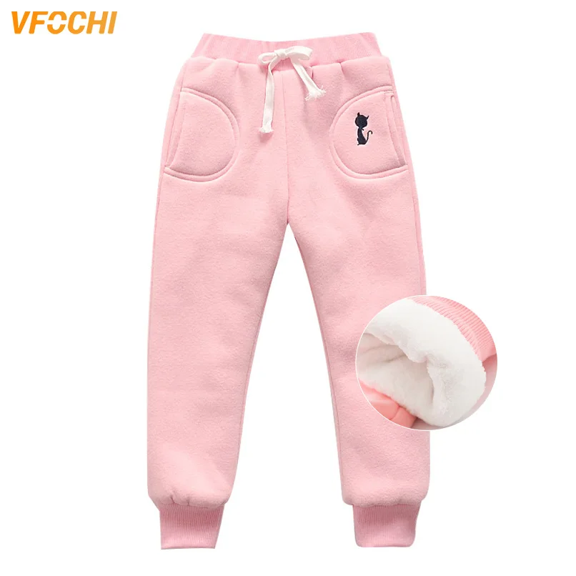 VFOCHI/Новые узкие брюки для девочек зимние плотные вельветовые штаны детские с