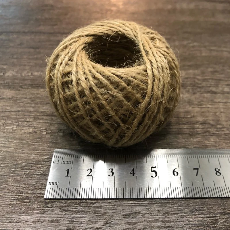 

Natural 30M Burlap hessian Jute twine Cord Hemp Gift Rope string packaging Christmas Wedding Deco craft DIY Event party supplies