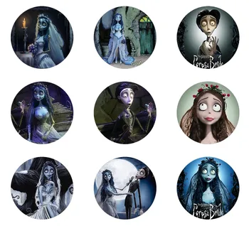 

5pcs16mm20mm25mm Classic Film Tim Burton's Corpse Bride Emily Handmade Photo Glass Drop Style Cabochons Jewelry Accessories