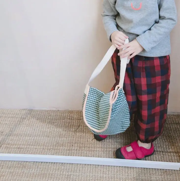 New Girls Boys Plaid Pants Thicken Winter Fashion Kids Long Pants 2-7T PQ999