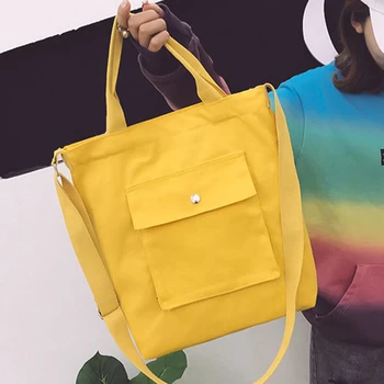 

High Quality Yellow Handbag Fashion Canvas Women'S Shoulder Bag Portable Pink Female Handbag Hot Sale Leisure Shopping Bags