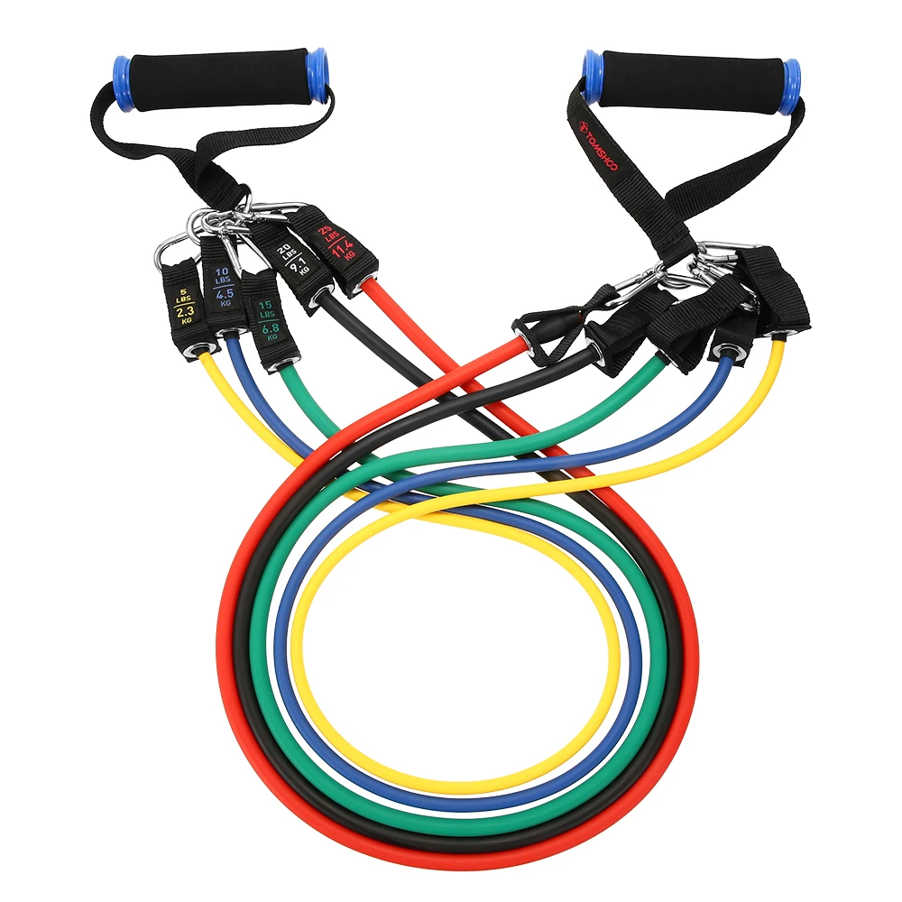 

Hot New 17Pcs Resistance Bands Set Fitness Equipment Exercise Loop Tube Bands Door Anchor Training Expander for Home Gym