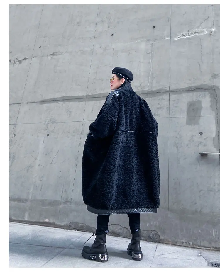 XITAO размера плюс свободный Тренч Модный лоскутный карман широкая талия один грудь Прямой полный рукав зимнее пальто XJ2826
