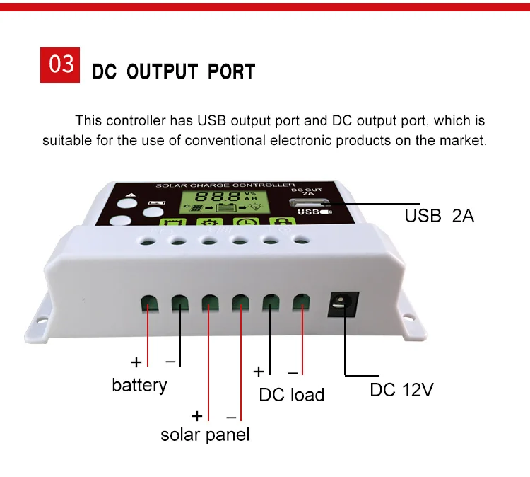 10A 12V 24V Авто за максимальной точкой мощности, Солнечный контроллер заряда ШИМ-контроллеры ЖК-дисплей Dual USB 5V Выход обжимной инструмент для солнечной панели РЕГУЛЯТОР