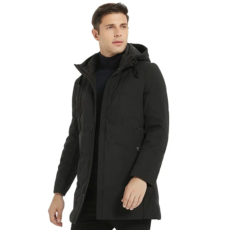 

New Winter 90% White Duck Down Jacket Men's Coat For Men Windproof Waterproof Warm Zipper Pocket Long Coat Men Doudoune Homme