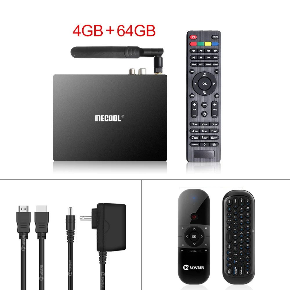 4G64G 057 keyboard MECOOL K7 Smart tv Box Android 9,0 DVB-T2/S2/C четырехъядерный процессор Amlogic S905X2 4 Гб DDR4 64 Гб 4K 60fps 2,4G 5G wifi 1000 Мбит/с телеприставка - Цвет: 4G64G 057 keyboard