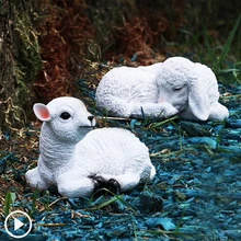 Просто шикарное наружное украшение для сада, имитация животного, овечка, украшение для парка, Экологичная скульптура из смолы, милый орнамент