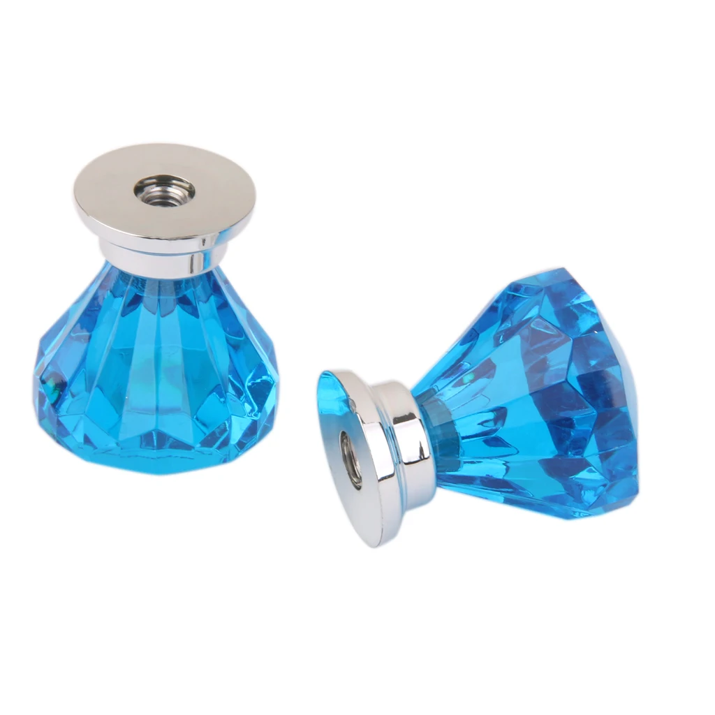 

2PCS Glass Cabinet Knobs Crystal Diamond Drawer Pulls for Kitchen, Bathroom Cabinet, Dresser, Cupboard, Bin