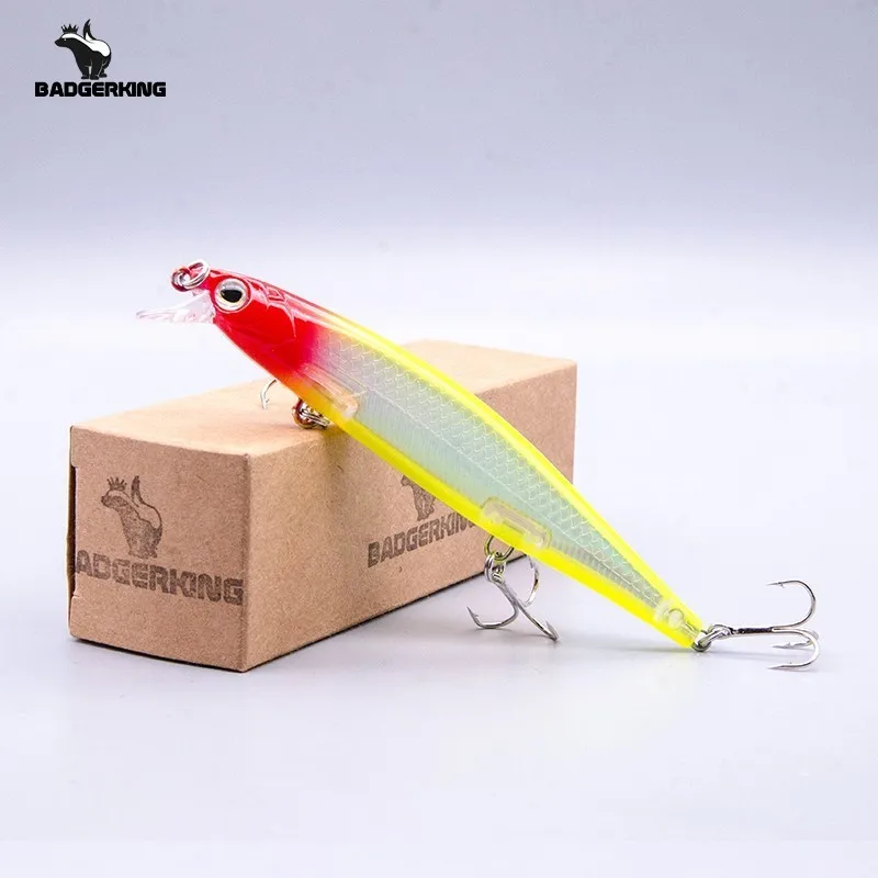 13g quality minnow with short lip shallow diving and three treble hook 12.5cm cheap lure with resin protection layer