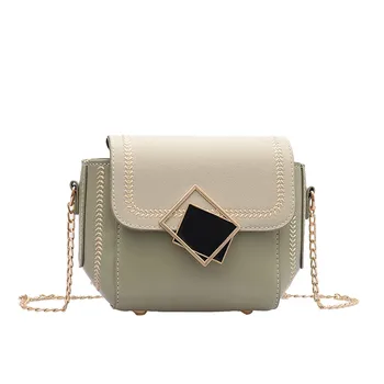 

Leather Crossbody Mini Bags For Women 2019 Green Chain Shoulder Messenger Bag Lady Travel Purses and Handbags Cross Body Bag