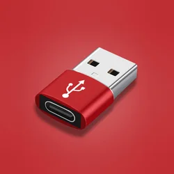 USB-C Male to Female OTG Phone Adapter and Converter (Red)