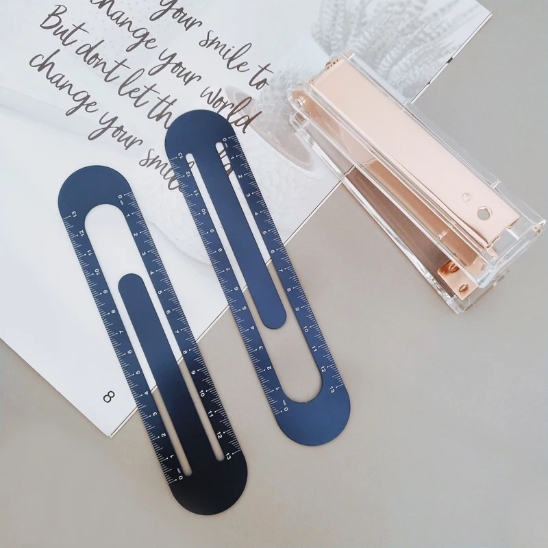 Stainless Steel Metal Ruler Metric Rule Precision Double Sided Measuring Tool 13cm bookmark H0079