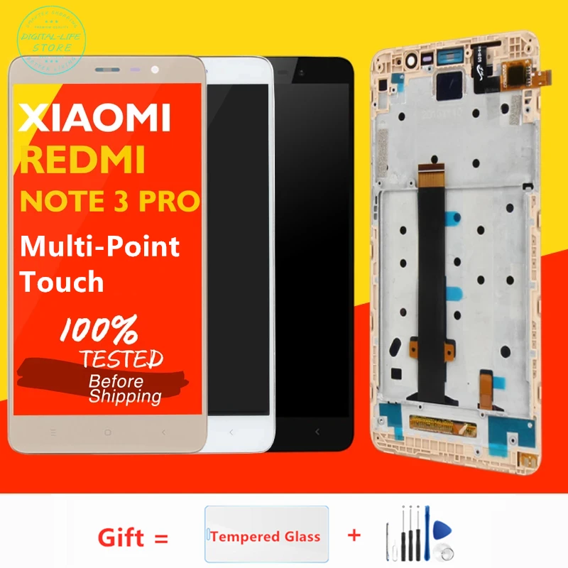 ЖК дисплей с дигитайзером для Xiaomi Redmi Note 3 Pro средняя рамка Полная панель
