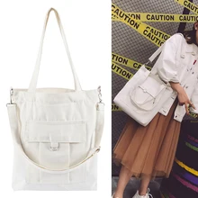 Модные хлопковые продуктовые вместительные сумки для покупок модная холщовая однотонная перерабатываемая Сумка Простой дизайн здоровая сумка-шоппер